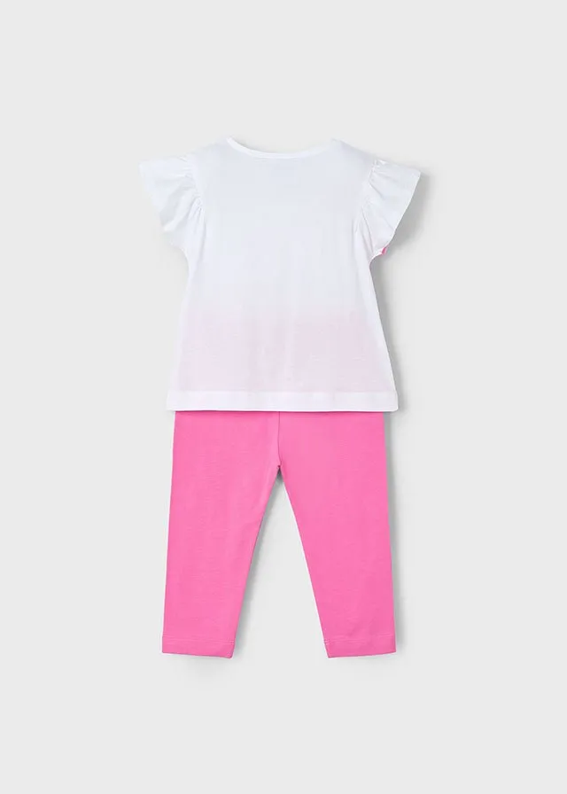 Girls Leggings Set with Short-Sleeve T-Shirt