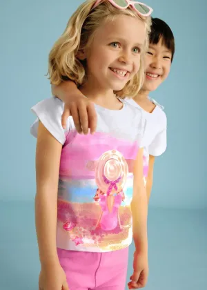 Girls Leggings Set with Short-Sleeve T-Shirt