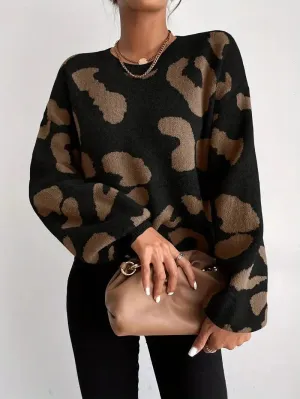 Grote trui met dierenprint