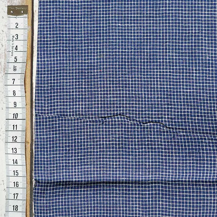 Handloomed Navy Grid