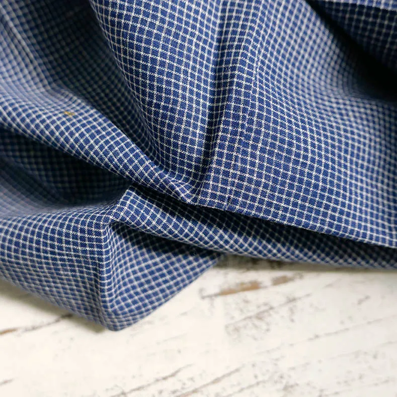 Handloomed Navy Grid