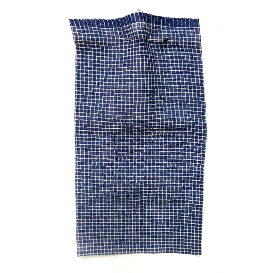 Handloomed Navy Grid