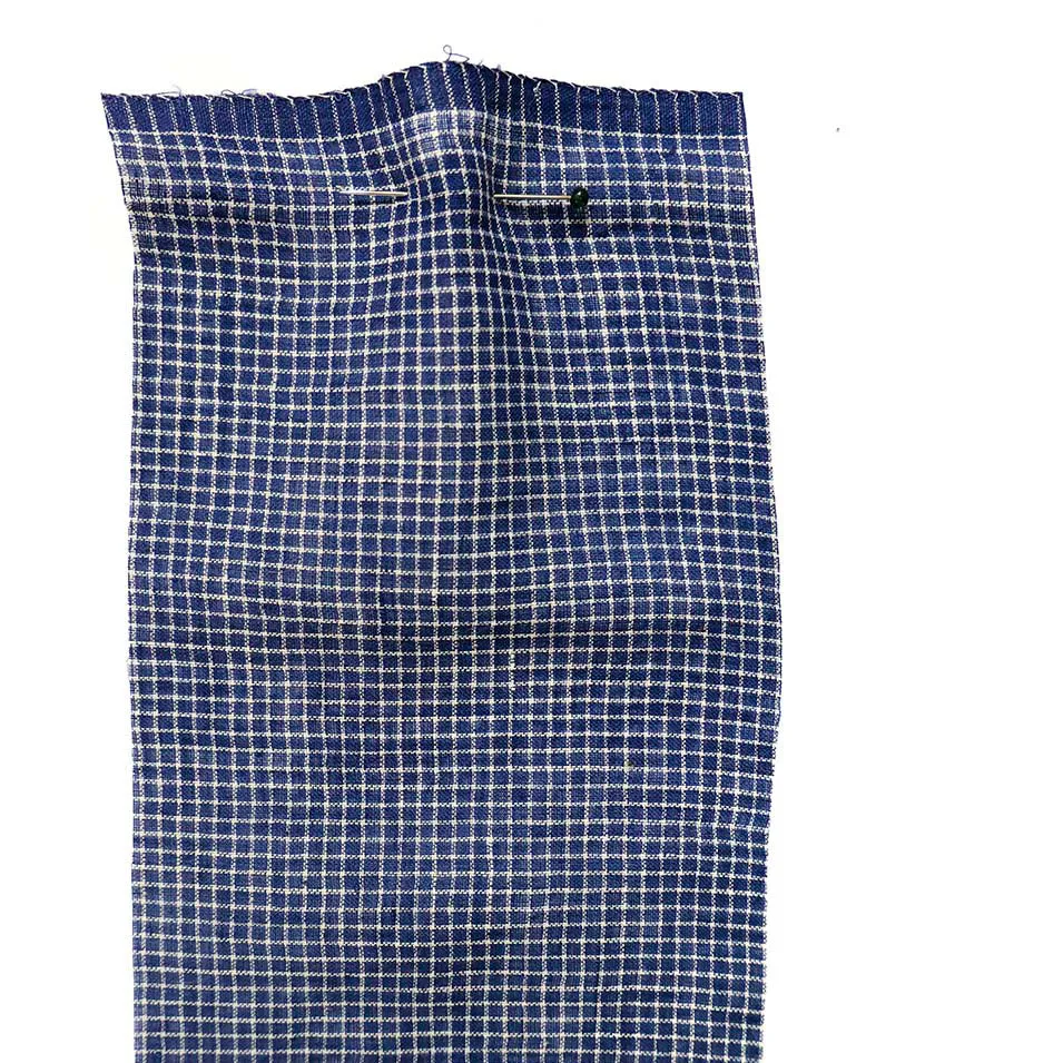 Handloomed Navy Grid