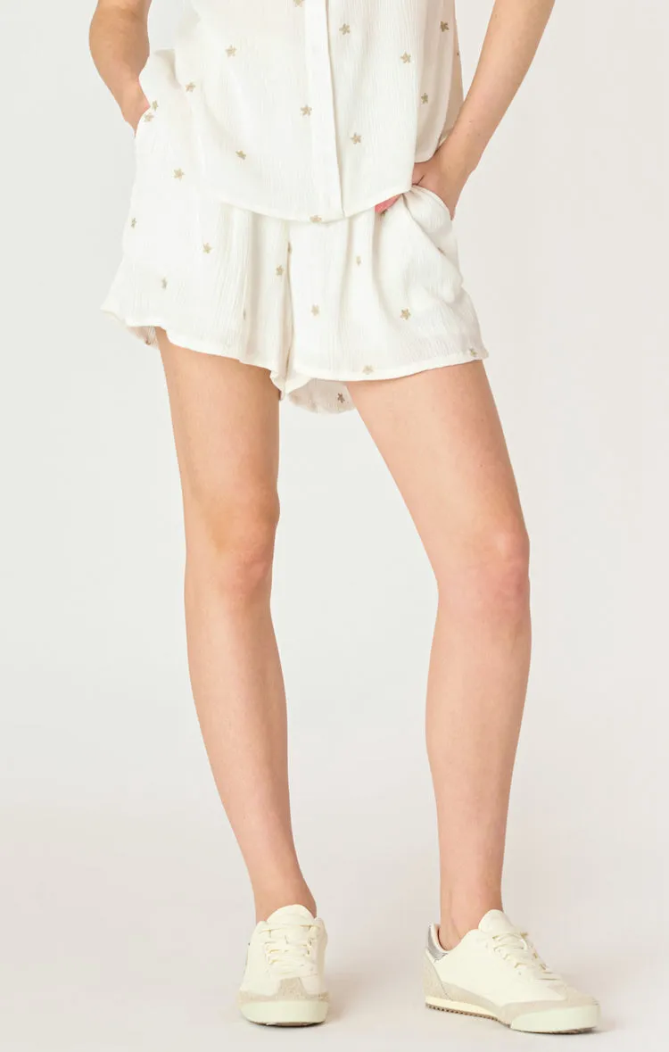 High Waisted Embroidered Shorts