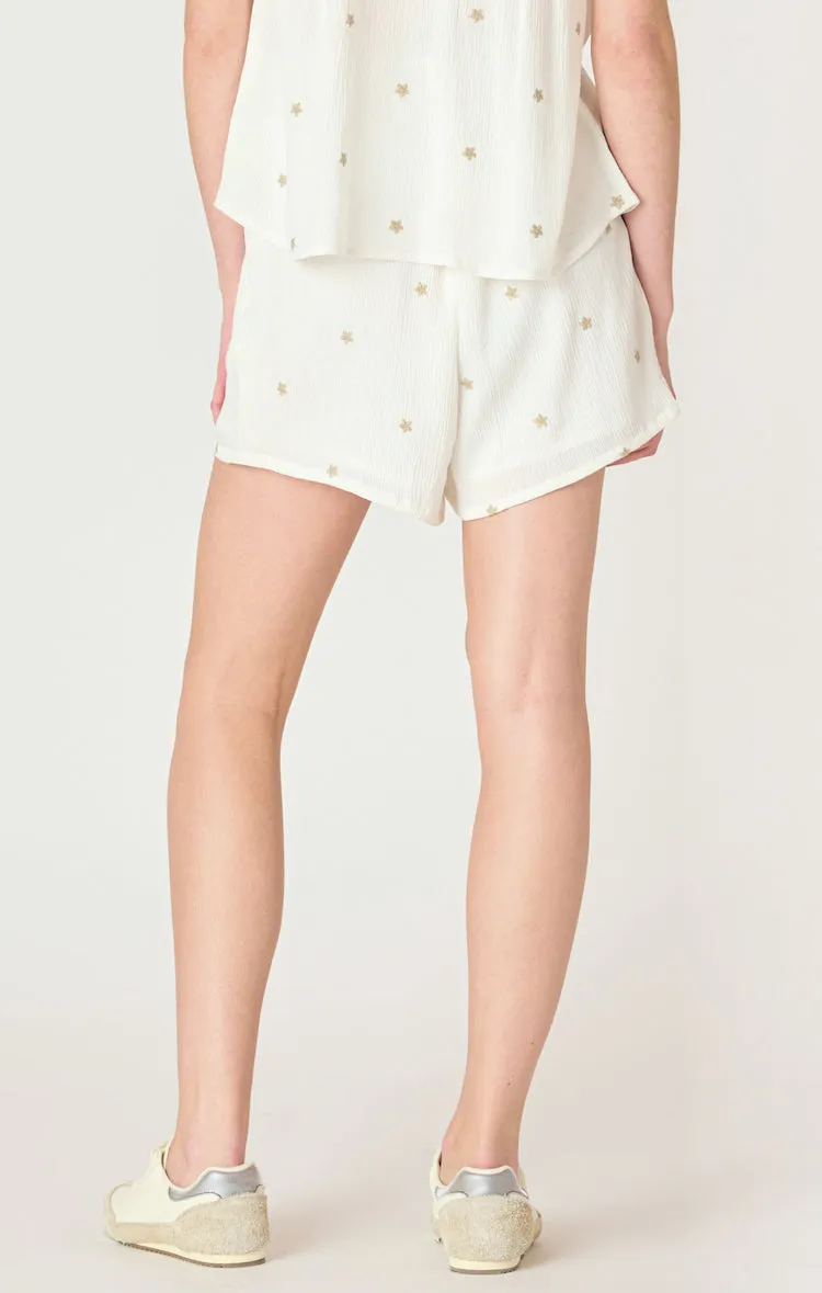 High Waisted Embroidered Shorts