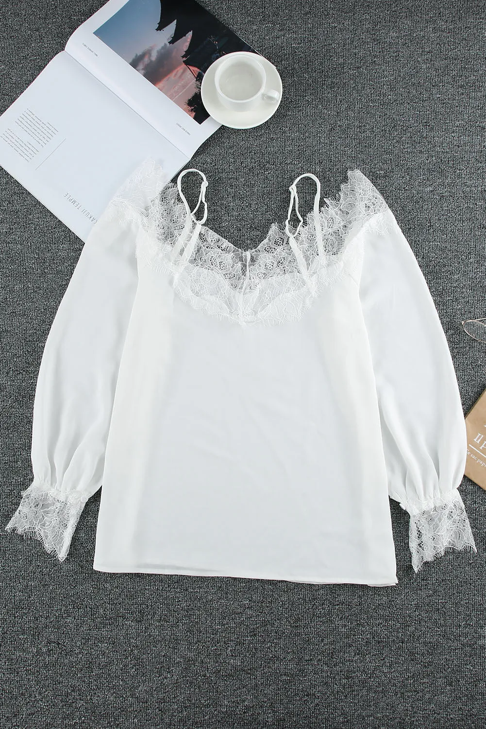 Lace Cold Shoulder Blouse