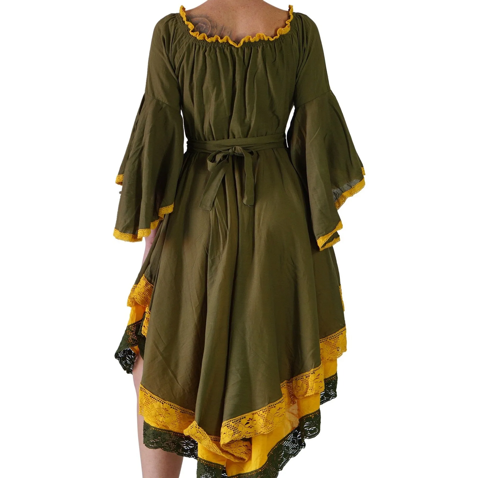 'Lace Dress' Pirate Long Sleeve - Green/Yellow