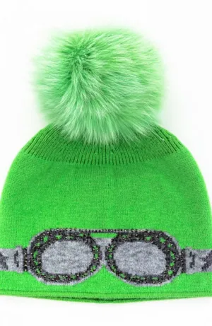 Lime Ski Goggle Hat