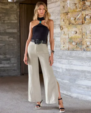 Linen Wide-Leg Pant Flax
