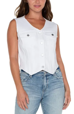 Liverpool Trucker Vest (Bright White)