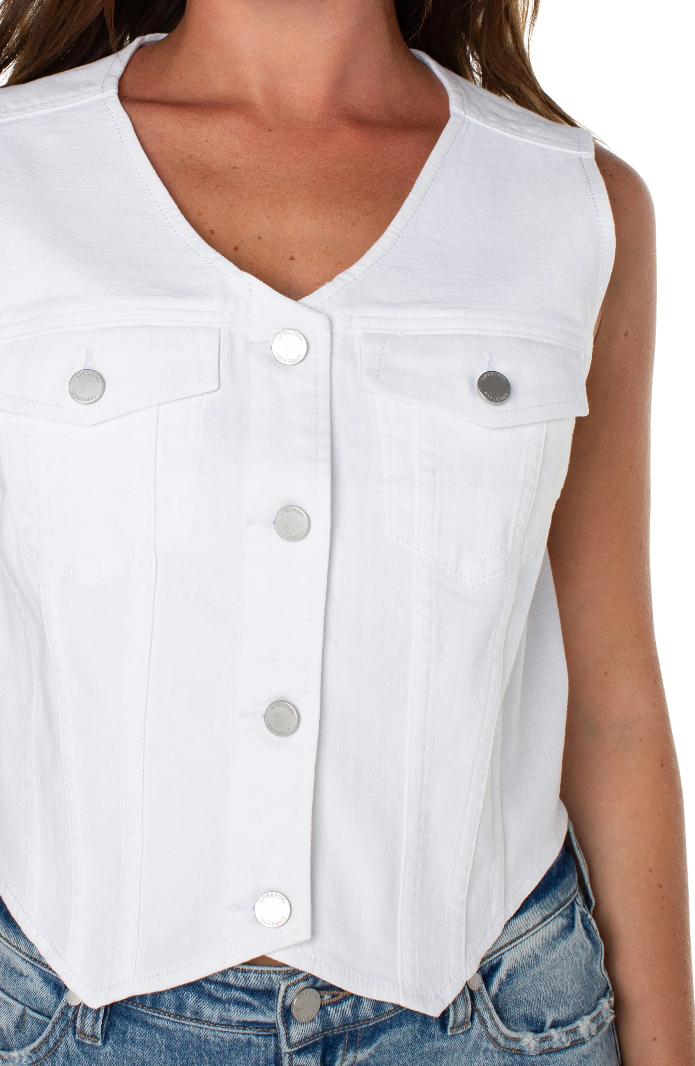 Liverpool Trucker Vest (Bright White)