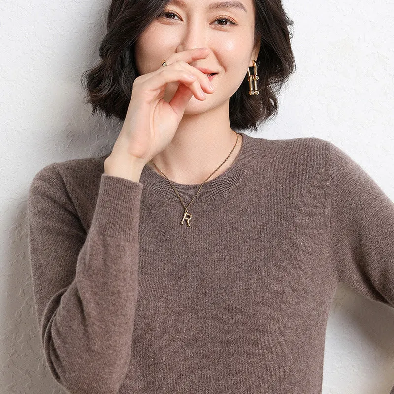 Long Sleeves Scoop Pure Color Irregular Pullover Sweater