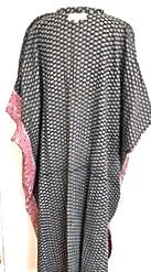 Lounge Ready: Long 100% Cotton Double Layer Caftan (Stripe)