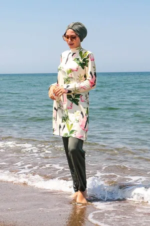 Lycra Khaki Burkini Modest Swimwear 1966