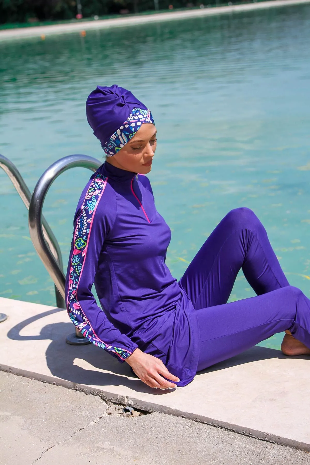 Lycra Navy Burkini Modest Swimwear M2228