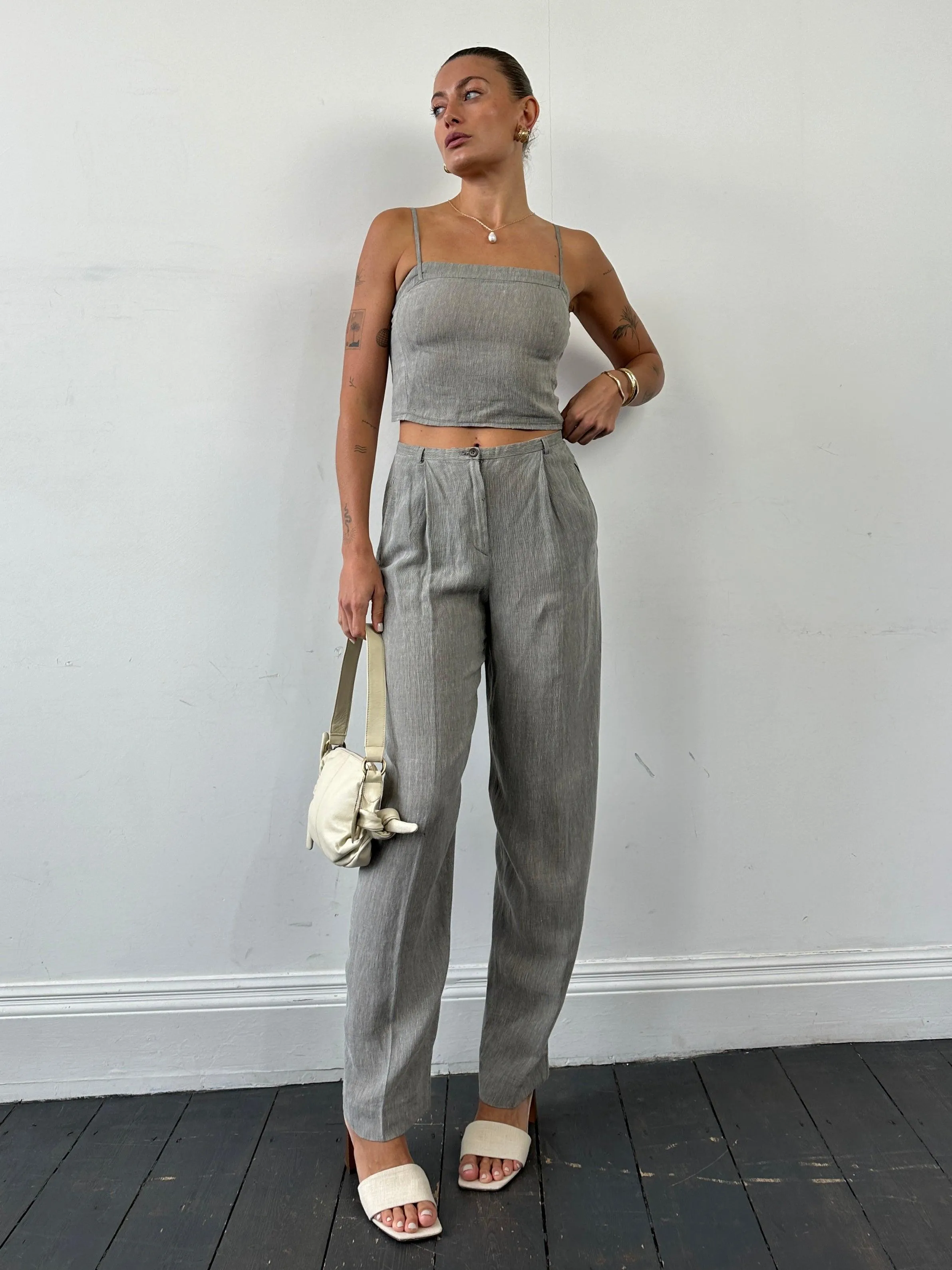 Mani By Armani Linen Two Piece Top & Trouser Co Ord Set - S/W26
