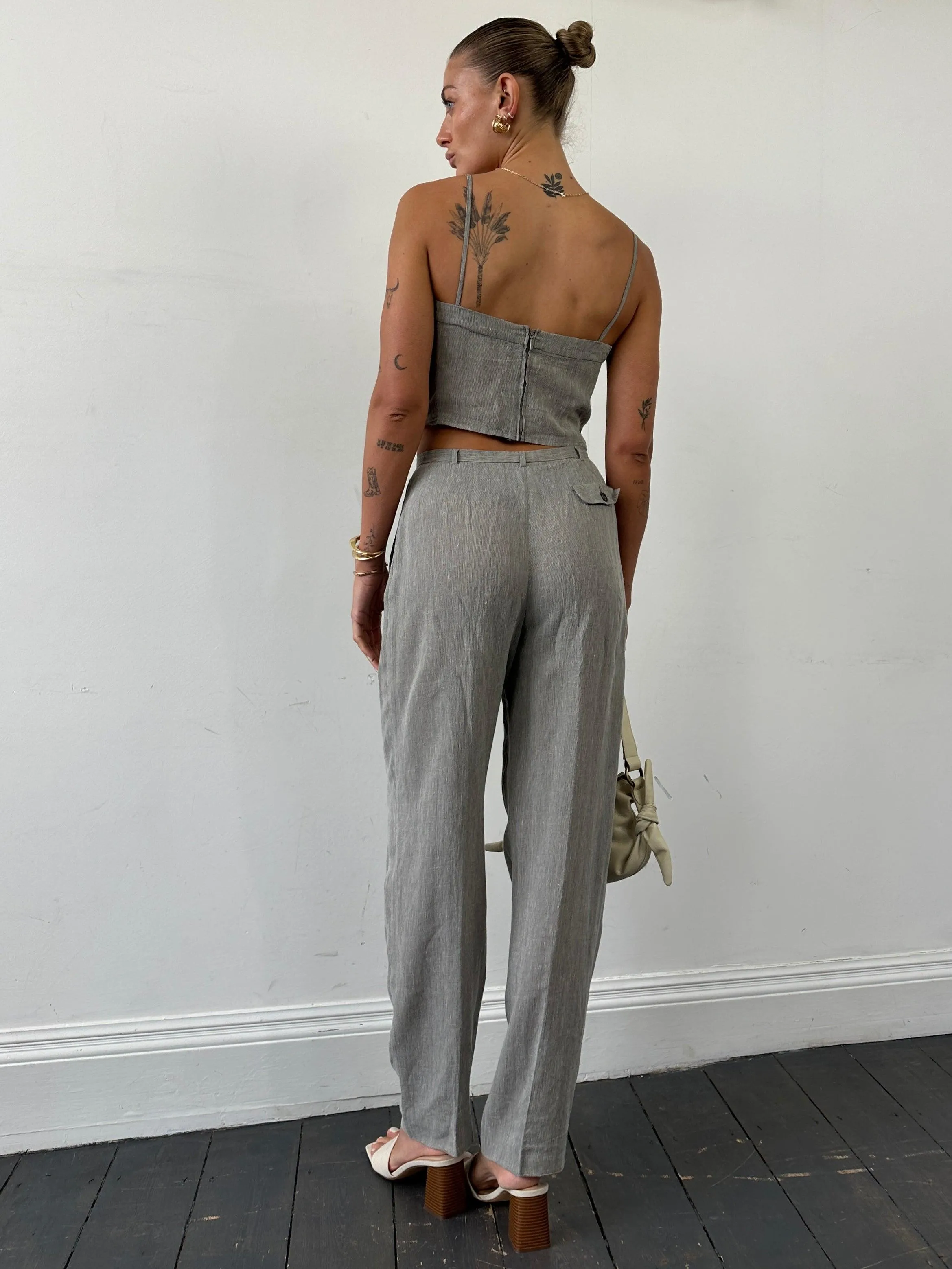 Mani By Armani Linen Two Piece Top & Trouser Co Ord Set - S/W26