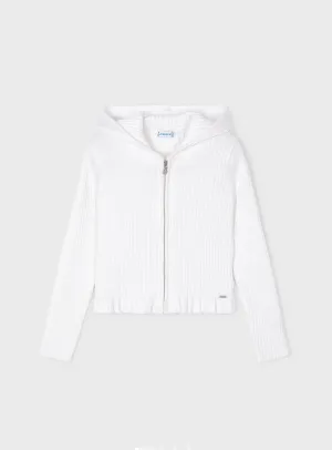 Mayoral Girls Ribbed Zip Up Sweater Size 3 to 9y