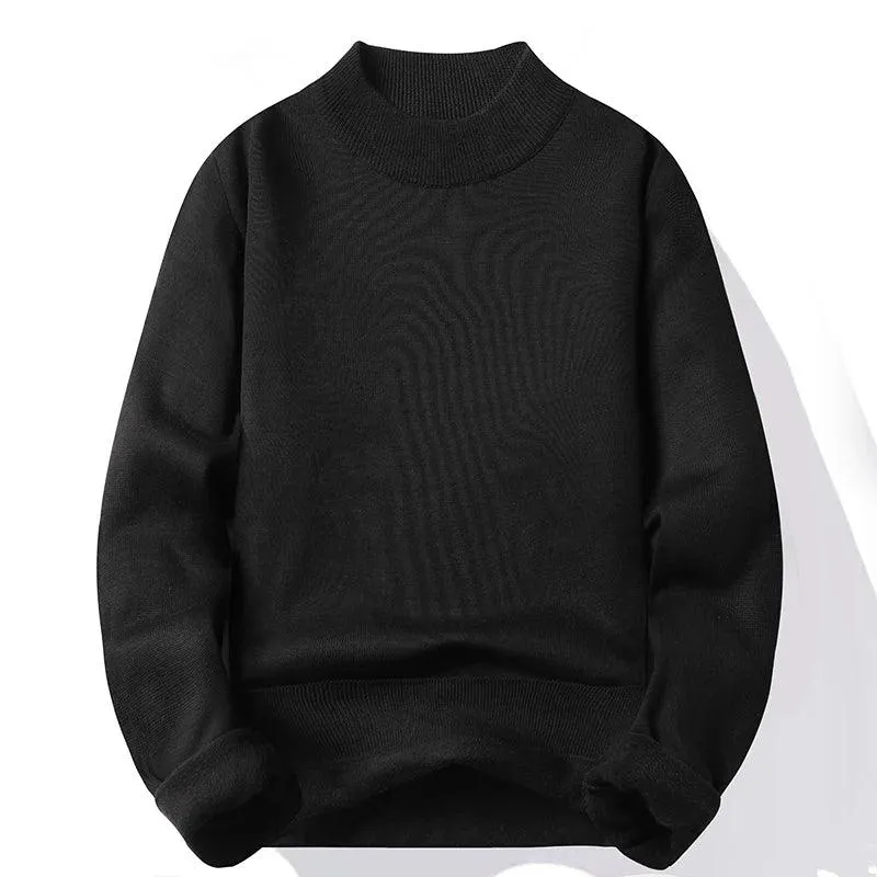 Men's Pullover Soft Sweater - Winter Velvet Fleece Warm Slim Fit Shirt