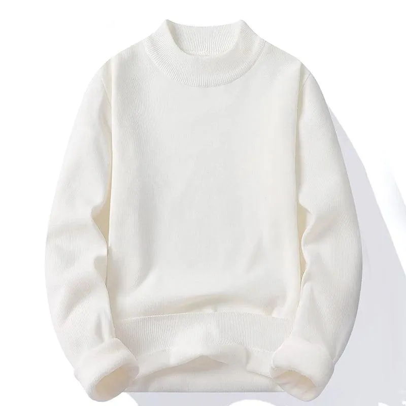 Men's Pullover Soft Sweater - Winter Velvet Fleece Warm Slim Fit Shirt