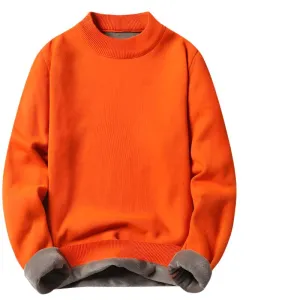 Men's Pullover Soft Sweater - Winter Velvet Fleece Warm Slim Fit Shirt