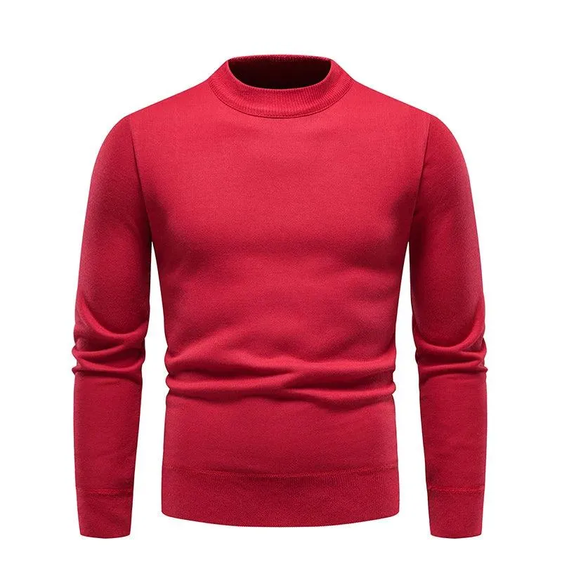 Men's Pullover Soft Sweater - Winter Velvet Fleece Warm Slim Fit Shirt