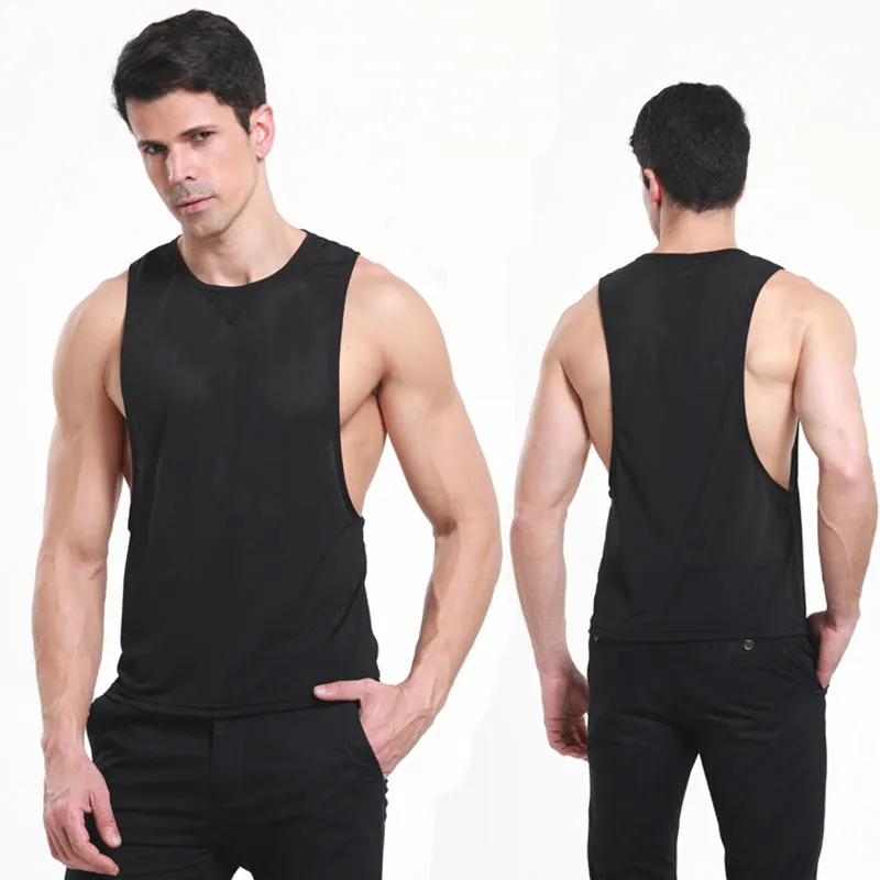 Mens Summer Mesh Breathable Fitness Tank Tops