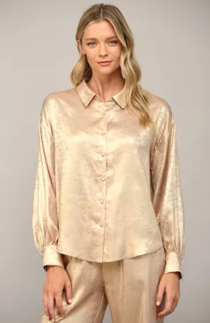 Metallic Button Down Shirt