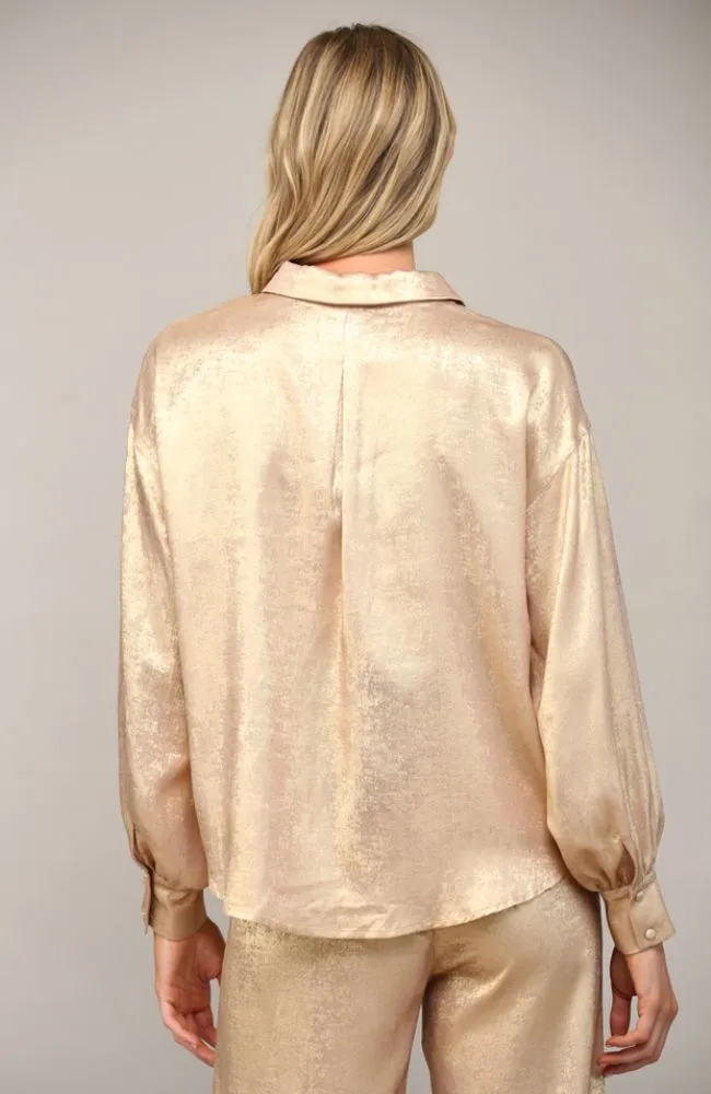 Metallic Button Down Shirt