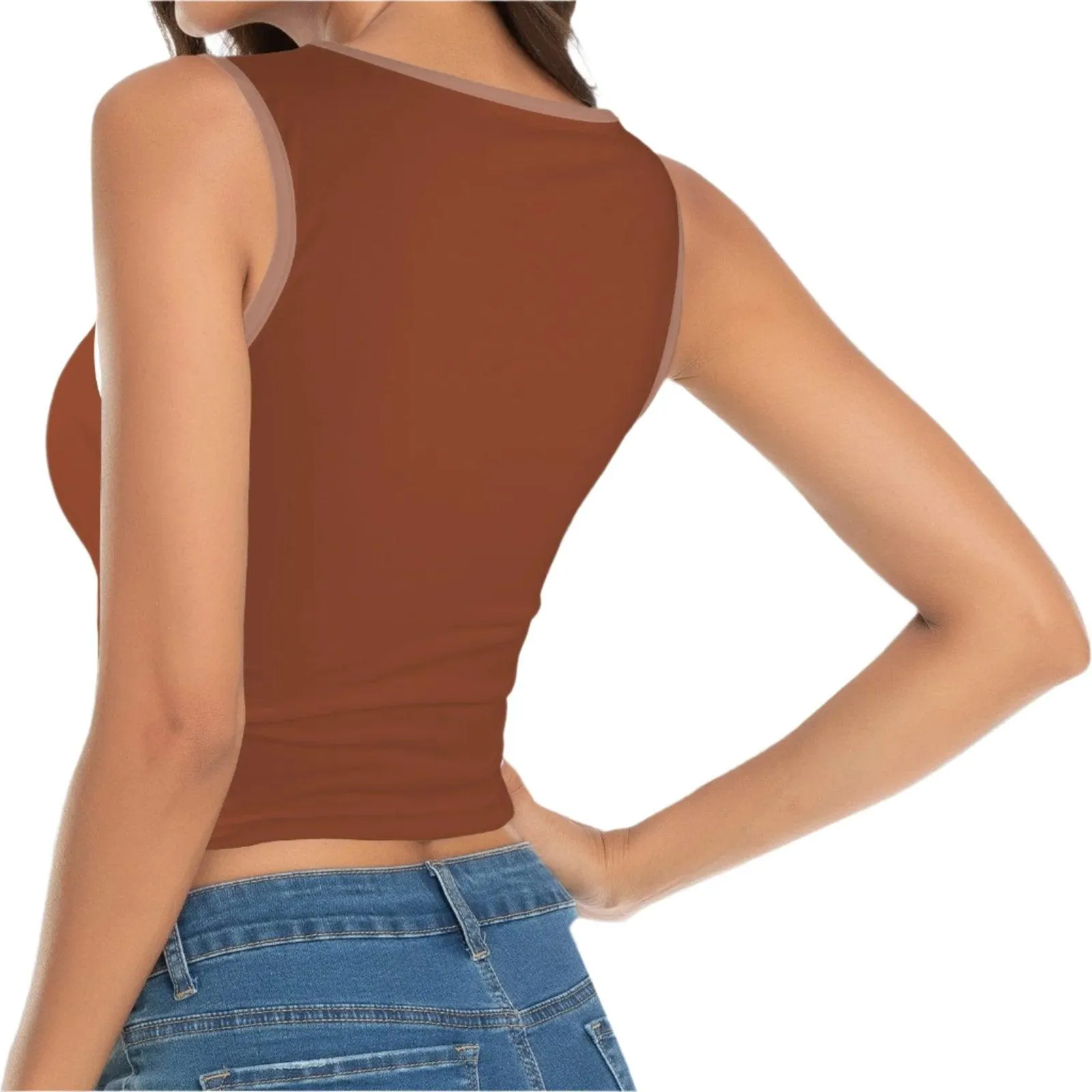 Miarna Dark Orange Cropped Tank