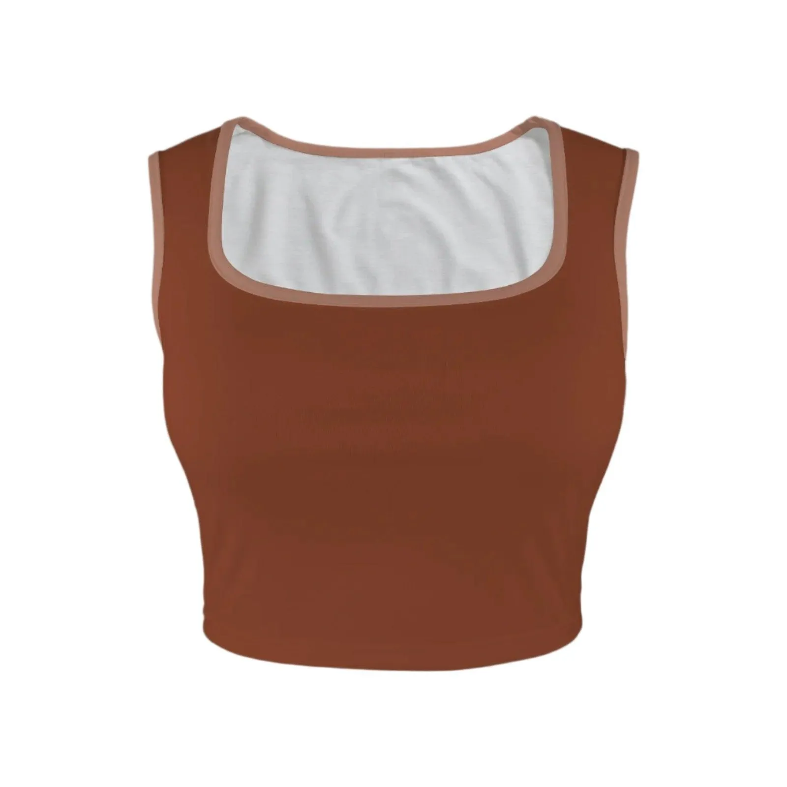 Miarna Dark Orange Cropped Tank