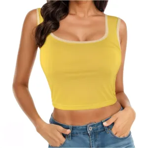 Miarna Yellow Cropped Tank