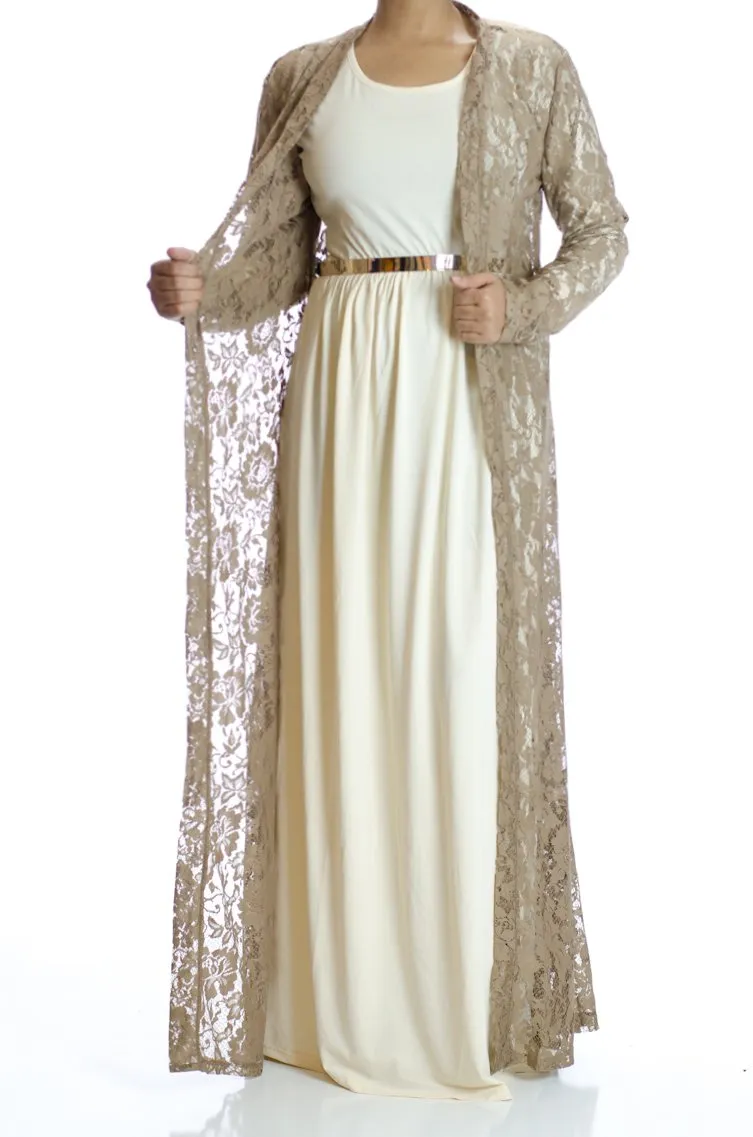 Mocha Lace Maxi Cardigan