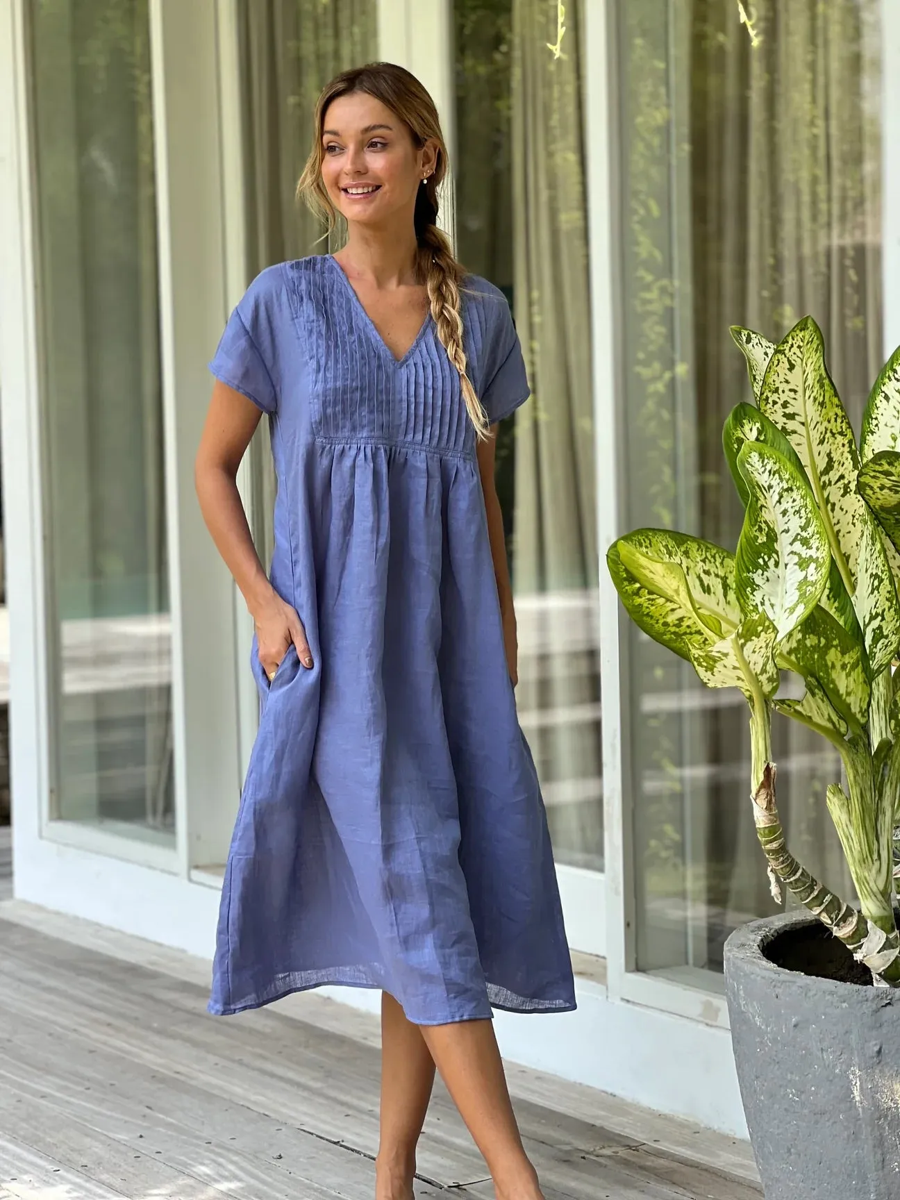 Nellie Dress - Cornflower