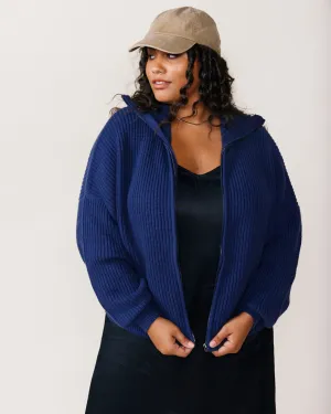 Norma Zip Front Sweater | Navy