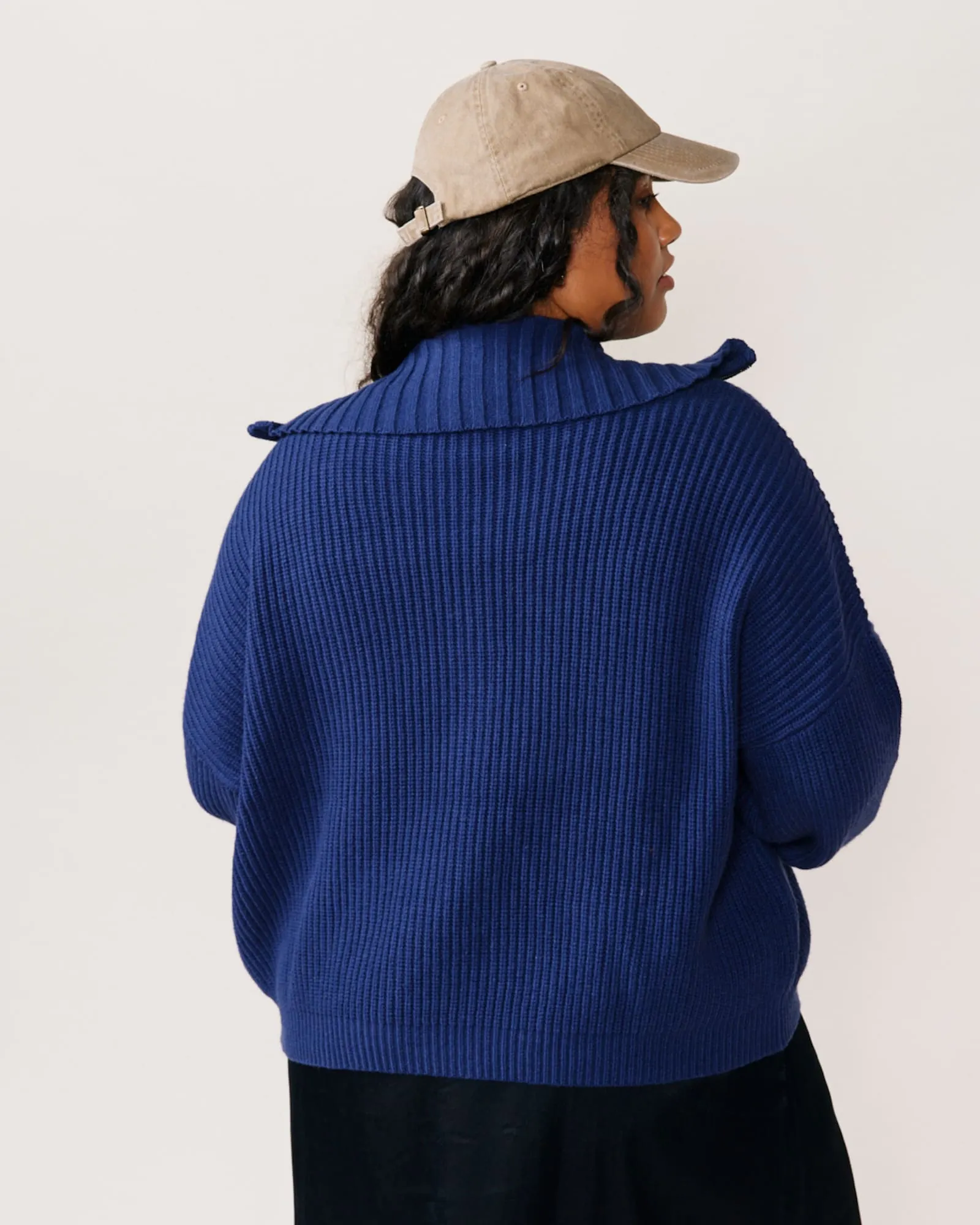 Norma Zip Front Sweater | Navy
