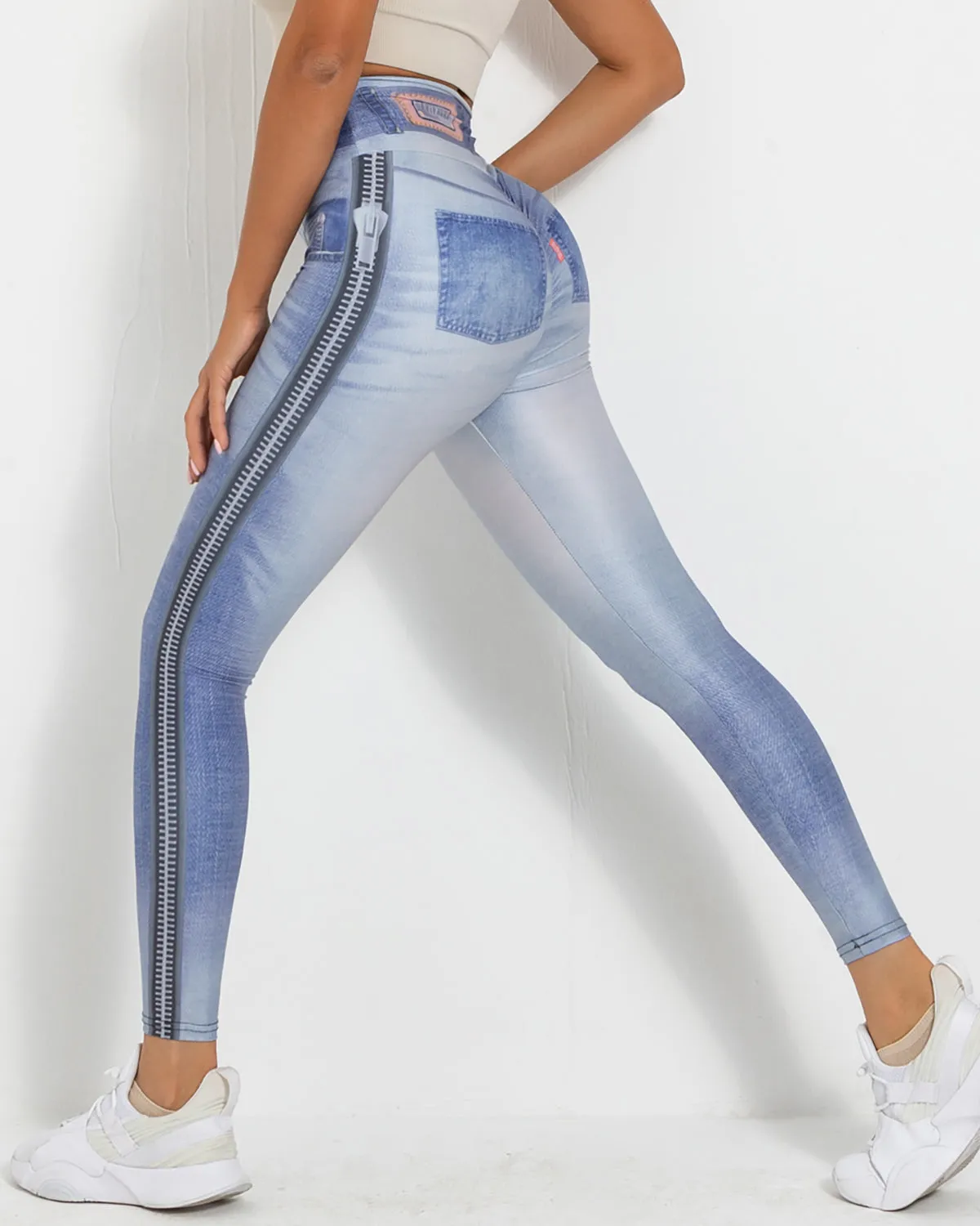 Normani Denim Scrunch Leggings