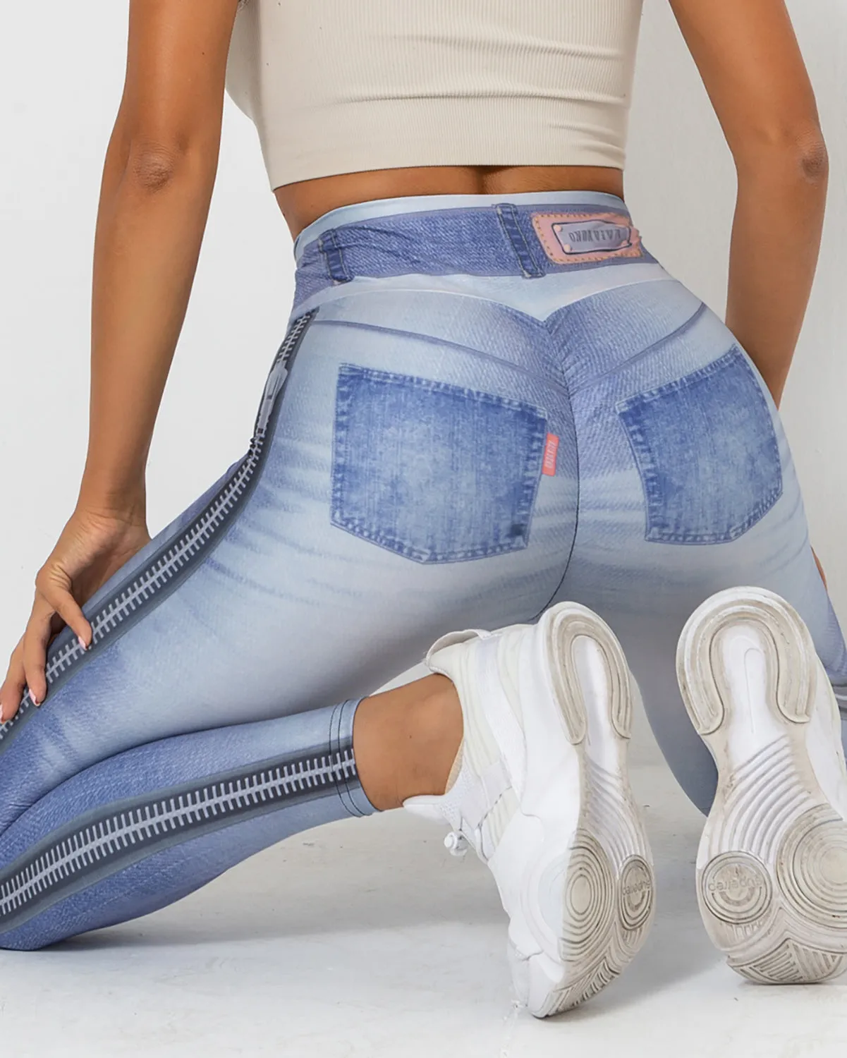 Normani Denim Scrunch Leggings