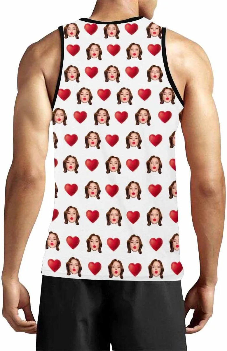 Personalized Face Tank Tops for Men Custom Funny Men's Graphic Tanks Top with Photo
