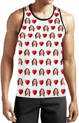 Personalized Face Tank Tops for Men Custom Funny Men's Graphic Tanks Top with Photo