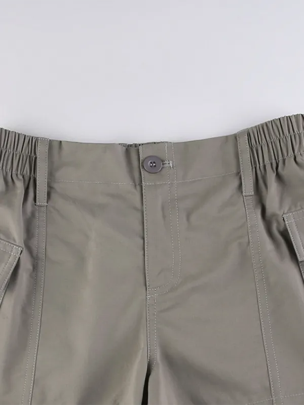Raya New Hot Girl Street Retro Distressed Low Waist Asymmetric Pocket Workwear Casual Shorts