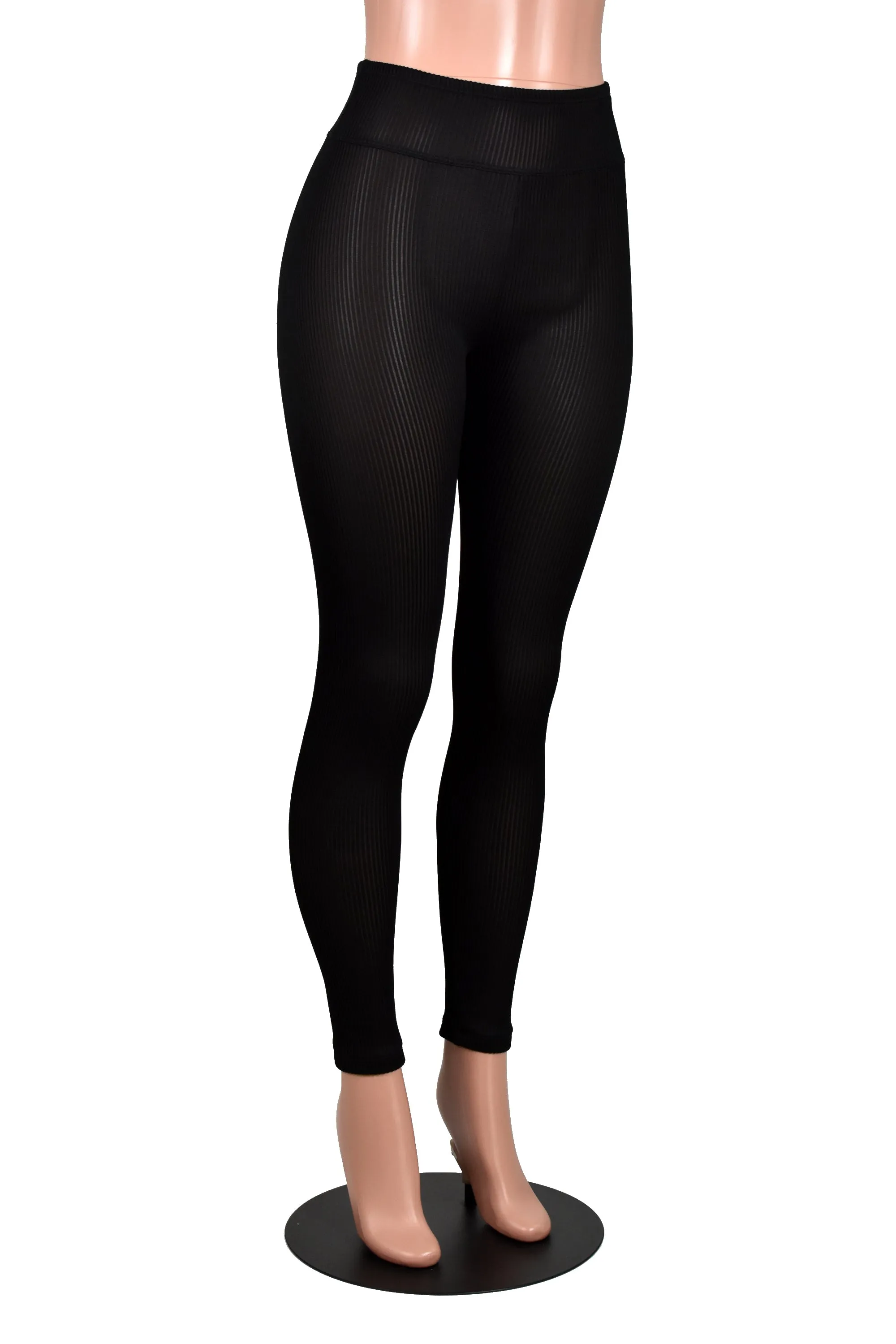 Sheer Black Mini Stripe Leggings