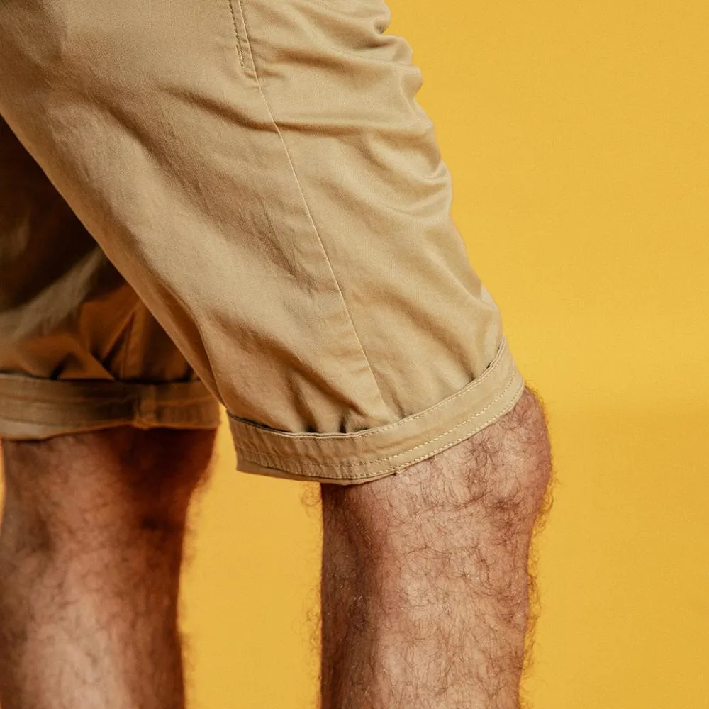 SIMWOOD 2021 Summer New Solid Shorts Men Cotton Slim Fit Knee Length