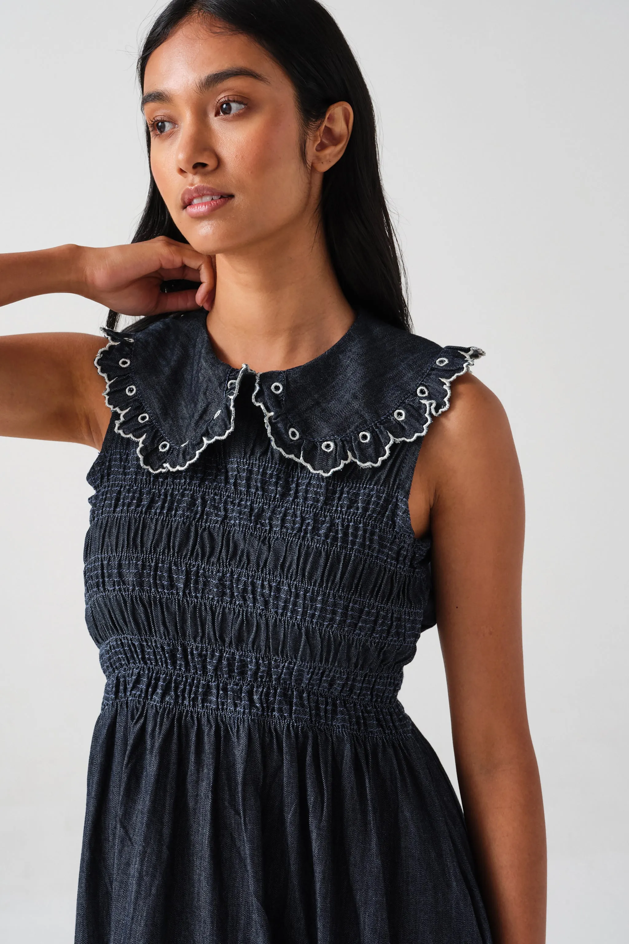 Sky Dress in Indigo Rinse