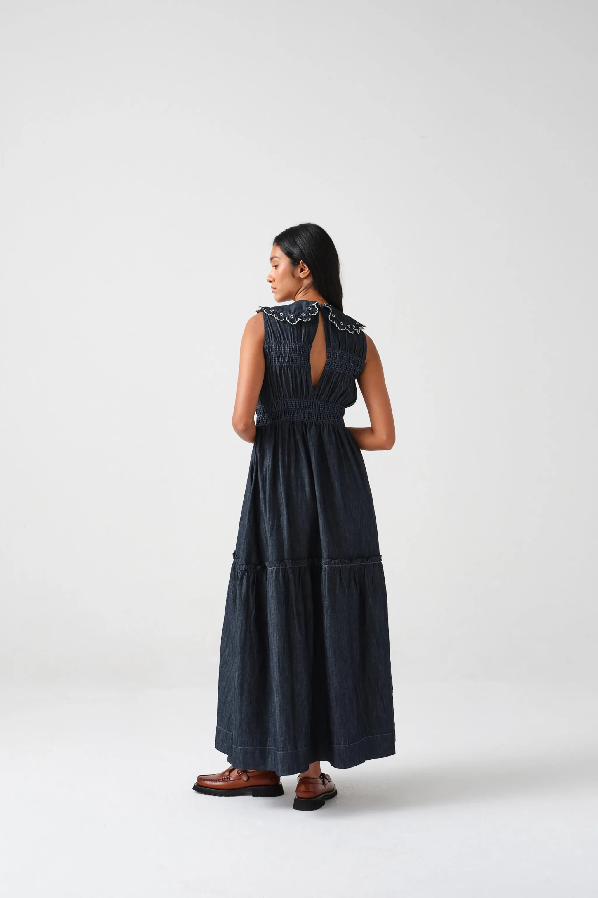 Sky Dress in Indigo Rinse