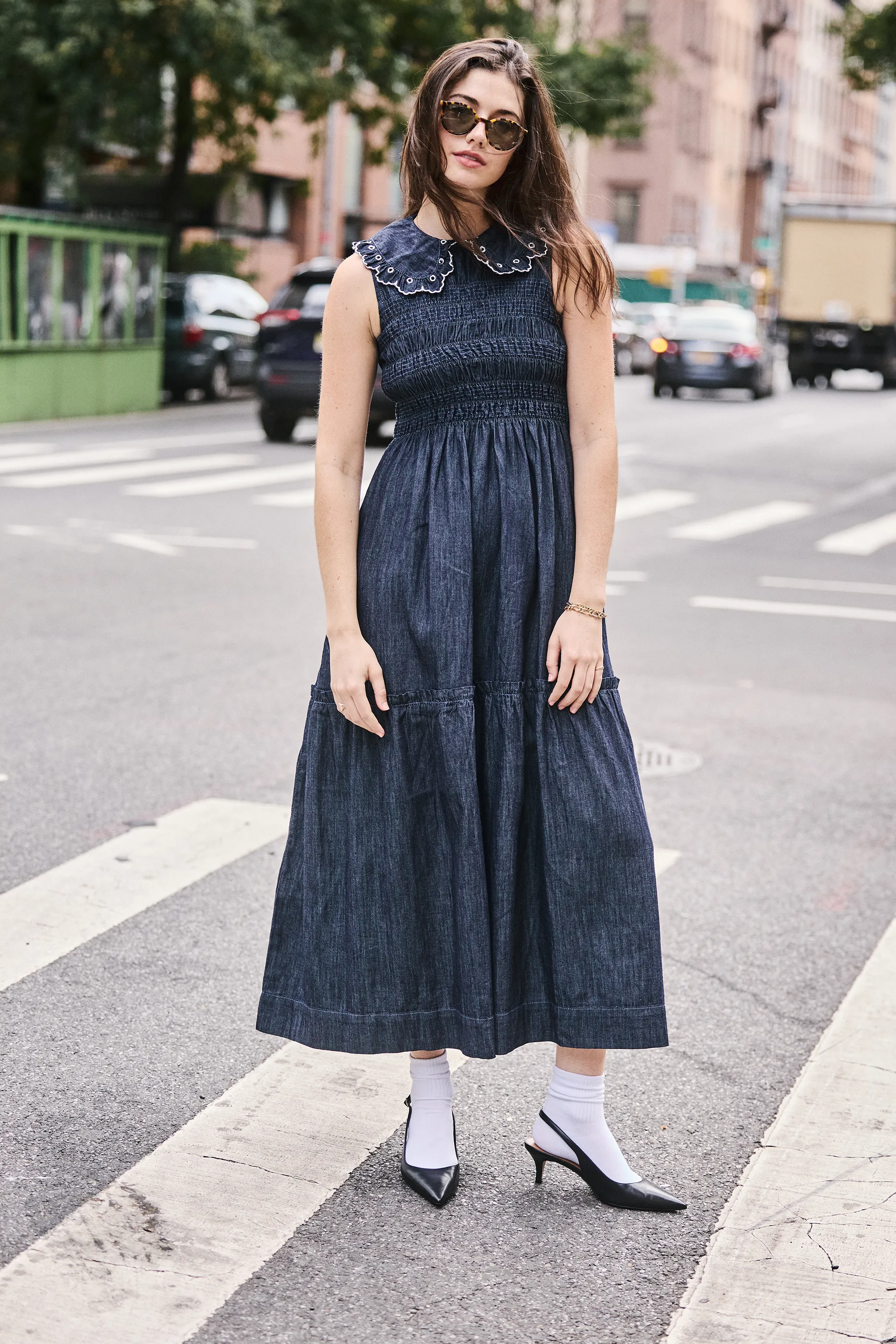 Sky Dress in Indigo Rinse