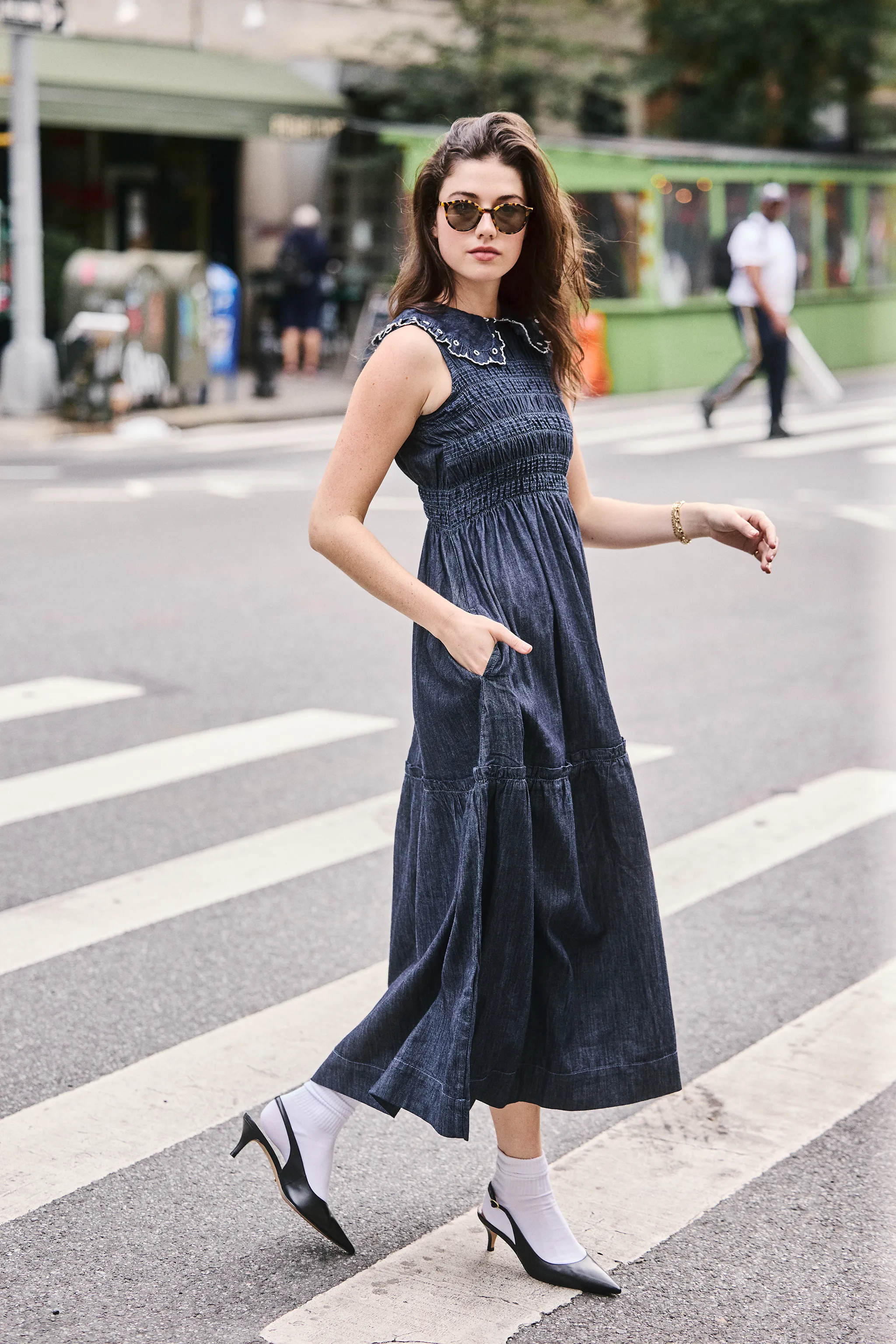 Sky Dress in Indigo Rinse