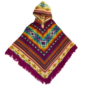 Sorbet OOAK Fringe Button Front Poncho