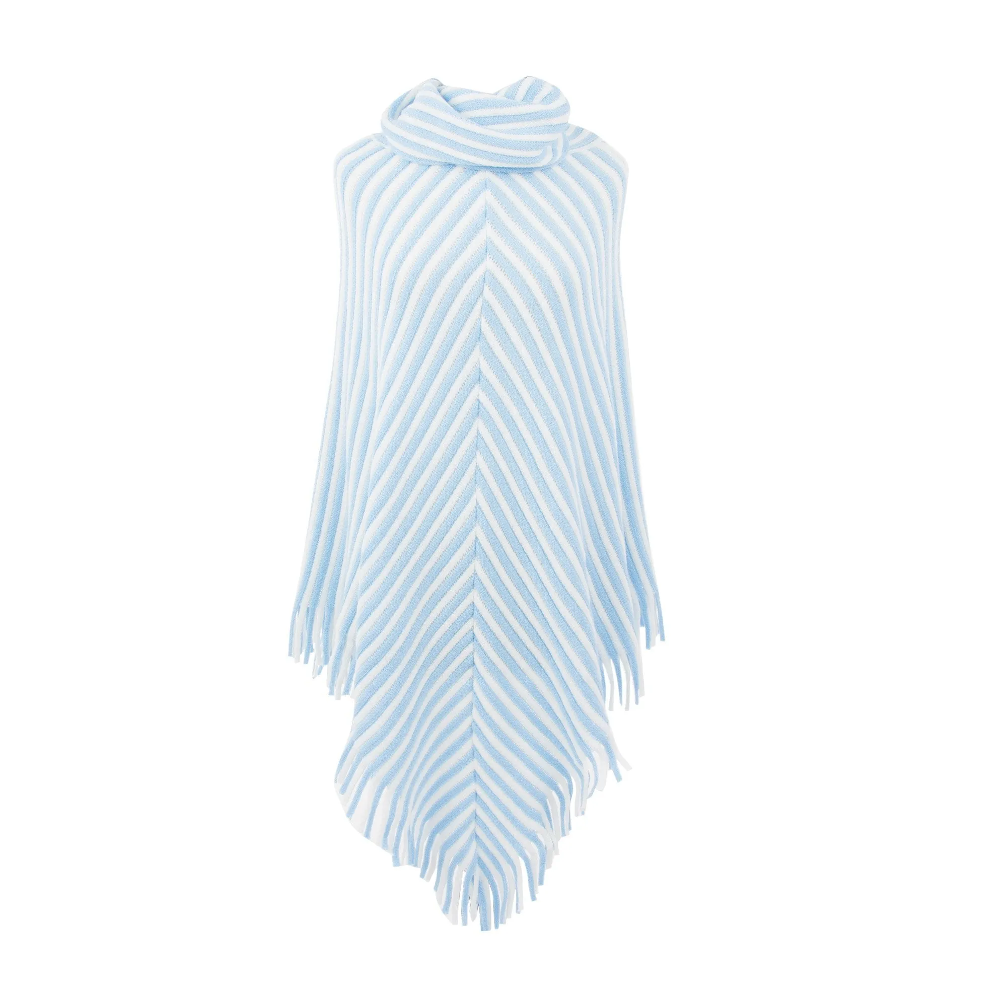 Stripe Fringe Poncho