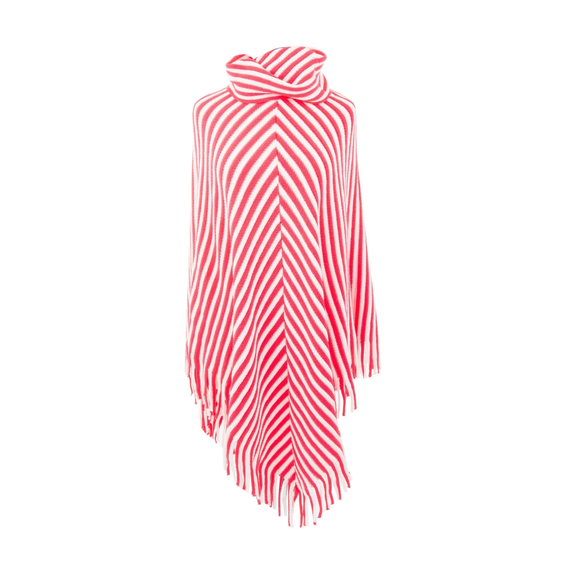 Stripe Fringe Poncho